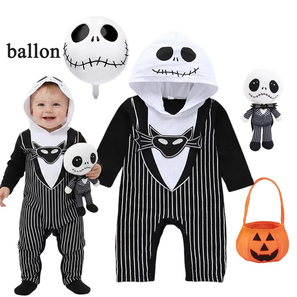 Baby Clothing Onesies - Romper berkerudung bayi laki-laki kostum Halloween