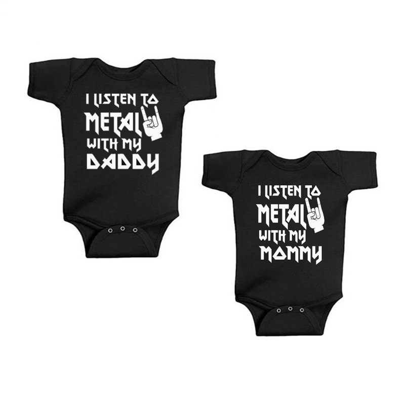 Baby Clothing Gender Neutral - Saya Mendengarkan Logam dengan My Daddy