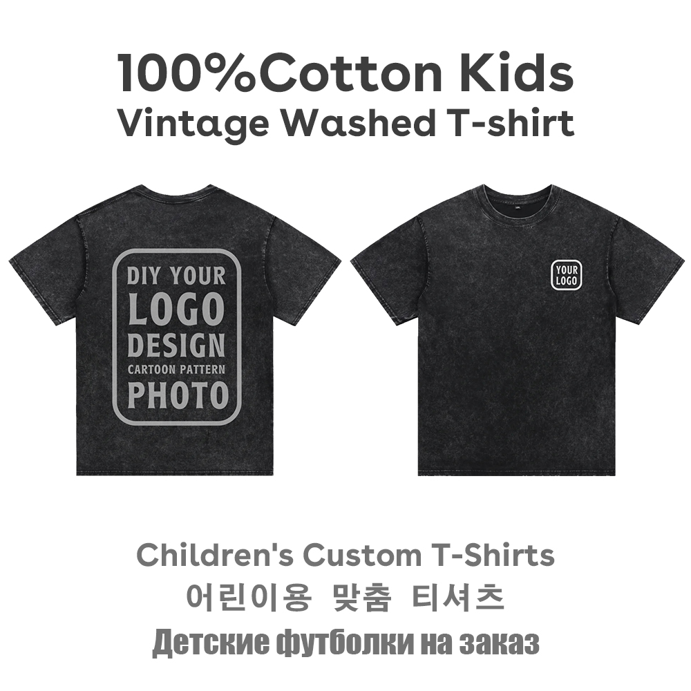 Baby Clothing Logo - Pakaian Anak-anak Kaus Kustom Dicuci Antik,