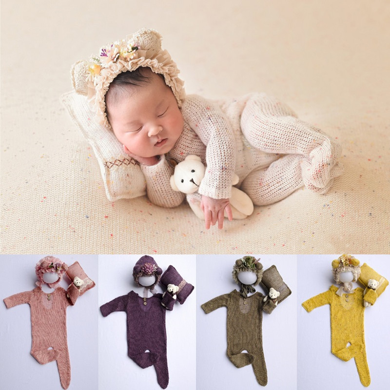 Baby Clothing Onesies - Properti Fotografi Baru Lahir Topi Romper